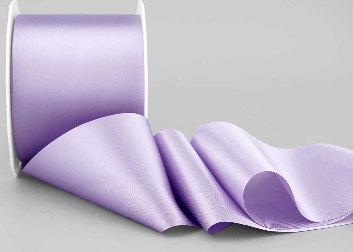 25 m x 72 mm satijnlint SOPHIE LIJDER lavendel (024) satijn tafelband lint zonder draad breed zacht lint tafeldecoratie tafel decoratie geschenklint met eenzijdige glans