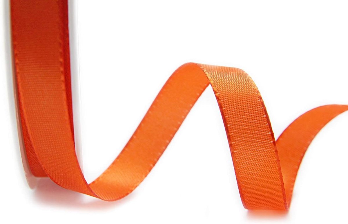 50 m x 15 mm TAFTBAND ORANJE Decoratielint cadeaulint stoffen lint tafeldecoratie bruiloft Pasen lint visco TAFT kaarten maken ambachten