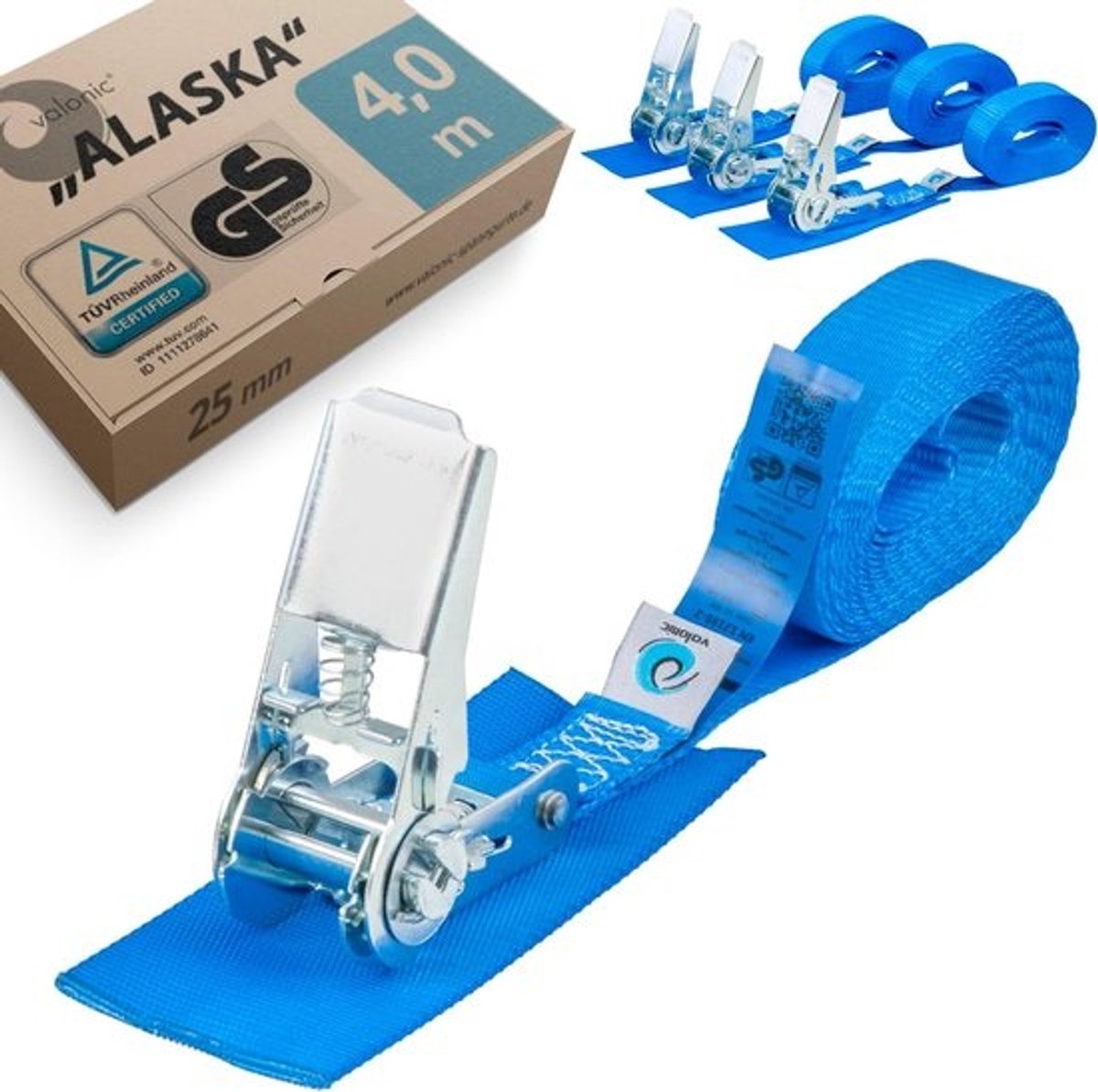 Spanbanden met Ratel - Sjorbanden Vastzetten - Lading Zekeren - Krasvrije Bescherming - 4 x 6 m - Blauw