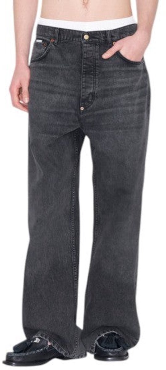 Eytys Echo Sulphur Ultra Baggy Fit Heren Jeanszwart Faded Unisex Rrp370 - 36