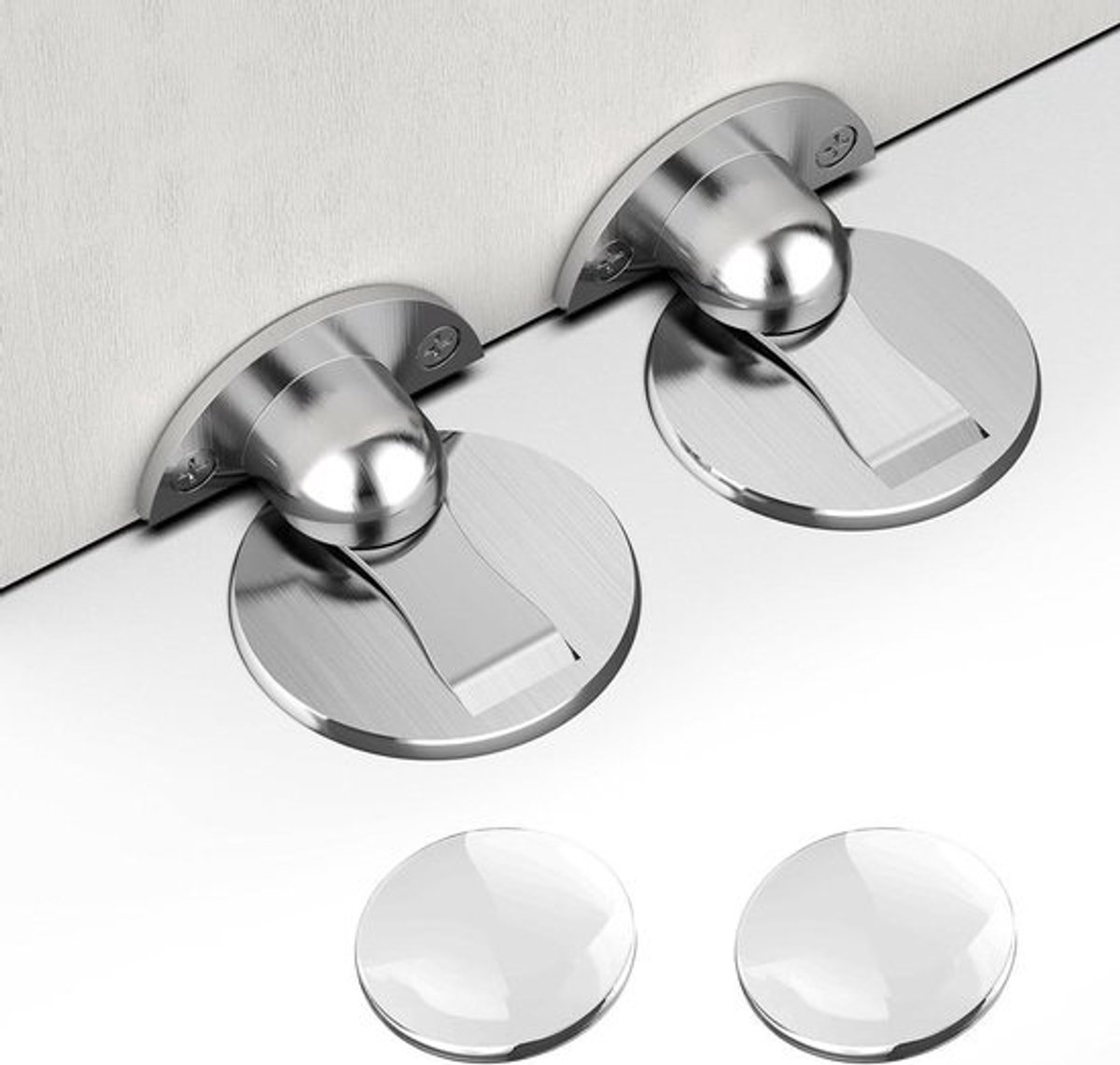 Deurstoppers - onzichtbaar magnetisch - zelfklevend en schroefmontage - wand-deurklinkstoppers - stille wandbescherming - thuis kantoor slaapkamer