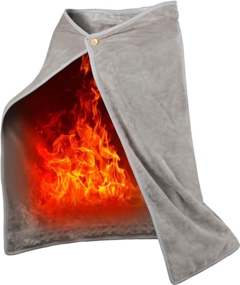 Verwarmde Sjaal - Elektrische Deken - Warm Blijven - USB Aangedreven - 100x70 cm - Grijs