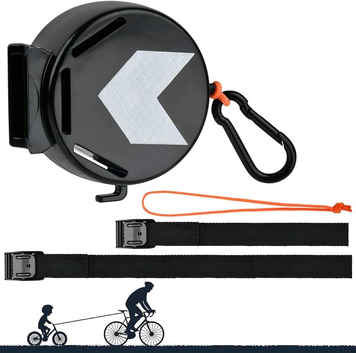 Sleepsysteem voor fiets, 2 m, intrekbaar sleeptouw voor kinderen en volwassenen, trekkoord voor fiets, kinderfiets, intrekbaar trekkoord voor fiets