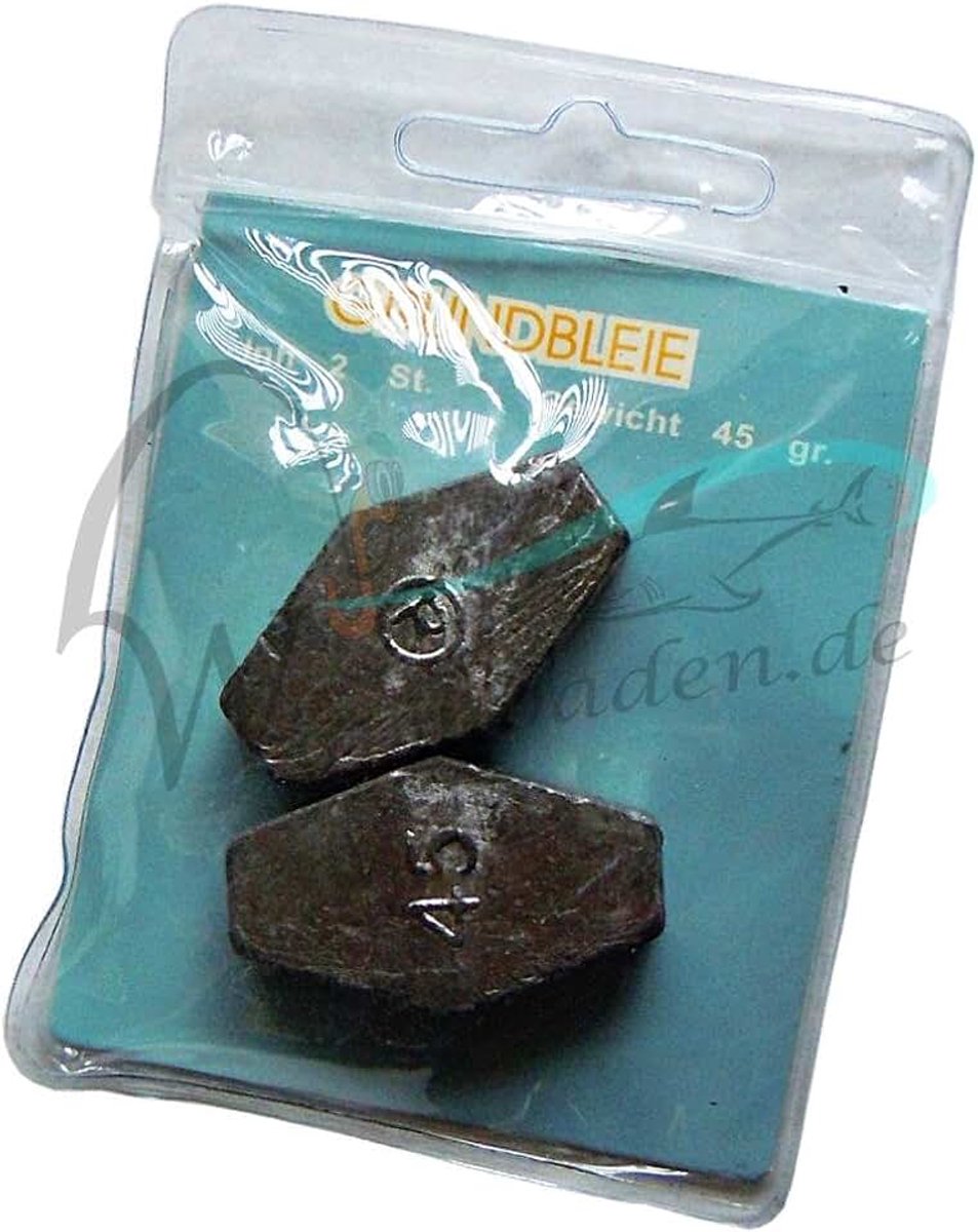 Lead Grondlood 15-60 g zeskant vislood Angel basis lood vislood looplood (45 g - 2 stuks)