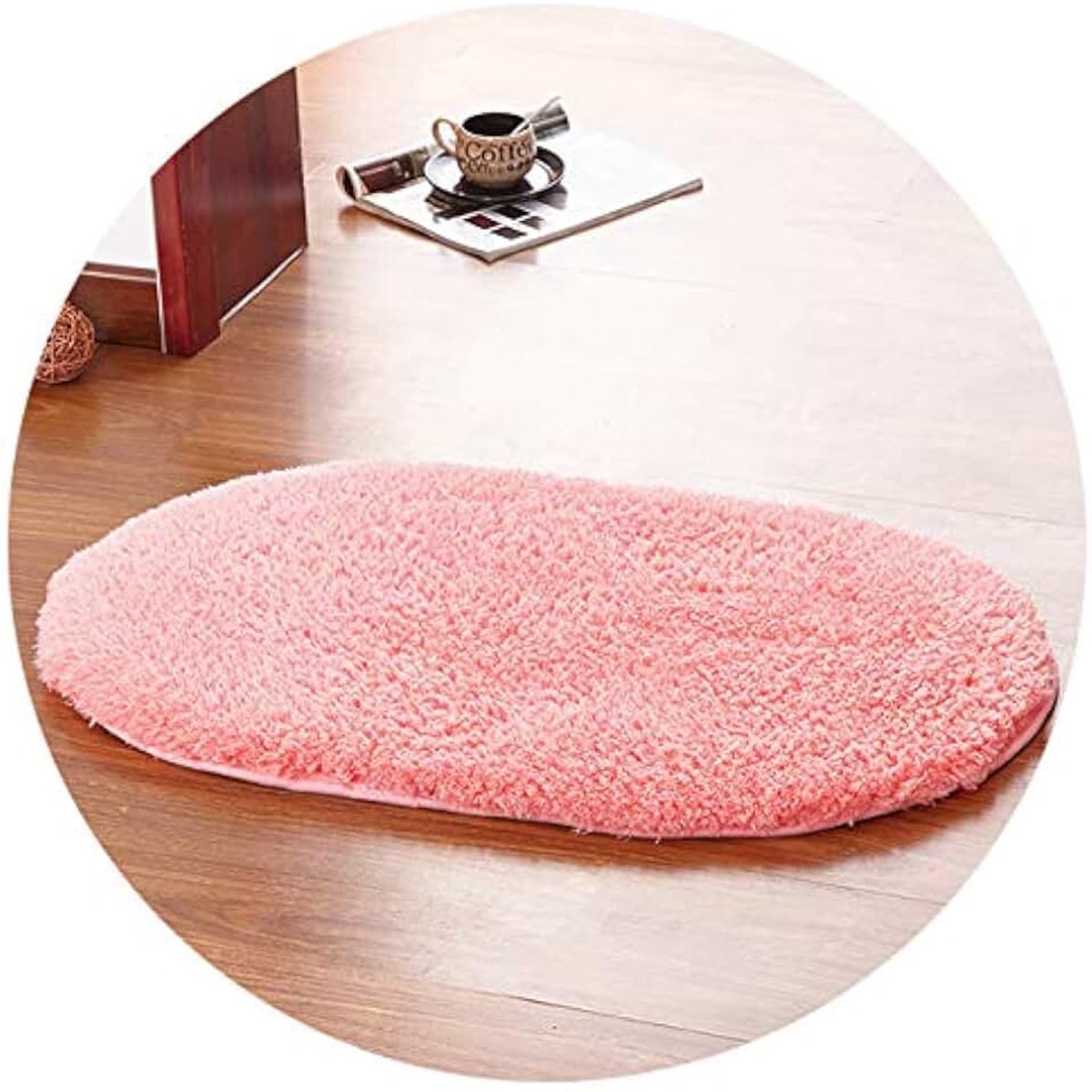 Tapijten, Interieur Tapijten, Ovaal Ingang Tapijten, Super Zachte Tapijten, Badkamer Matten, Waterabsorberend Anti-Slip Deurmatten, Slaapkamer Vloermatten,Pink,30x50cm