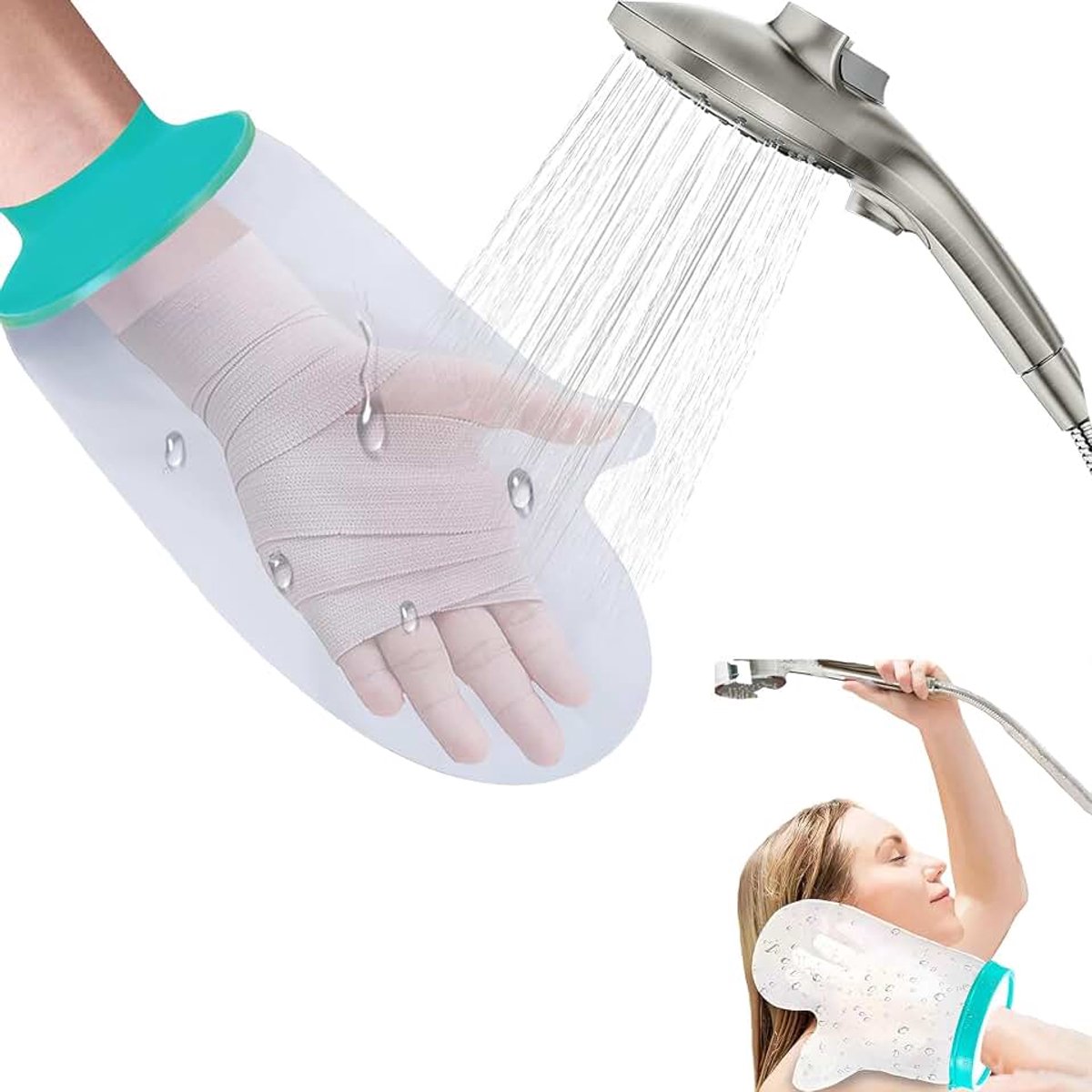 Gipsbescherming voor de handen, waterdichte bescherming voor douche, zacht en ademend, eenvoudig aan en uit te trekken, ideaal voor kinderen en volwassenen, beschermt gips en letsel