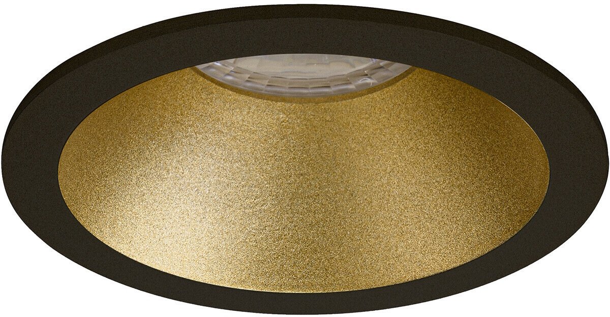 Platte LED inbouwspot Floyd rond verdiept goud-zwart - 4000K - dimbaar