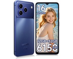 DOOGEE Note 57 Lite Smartphone - 6,56" - Android 16 - 12GB(3+9) RAM - 32GB ROM - 6150 mAh - Lichtgewicht 195 g - Blauw