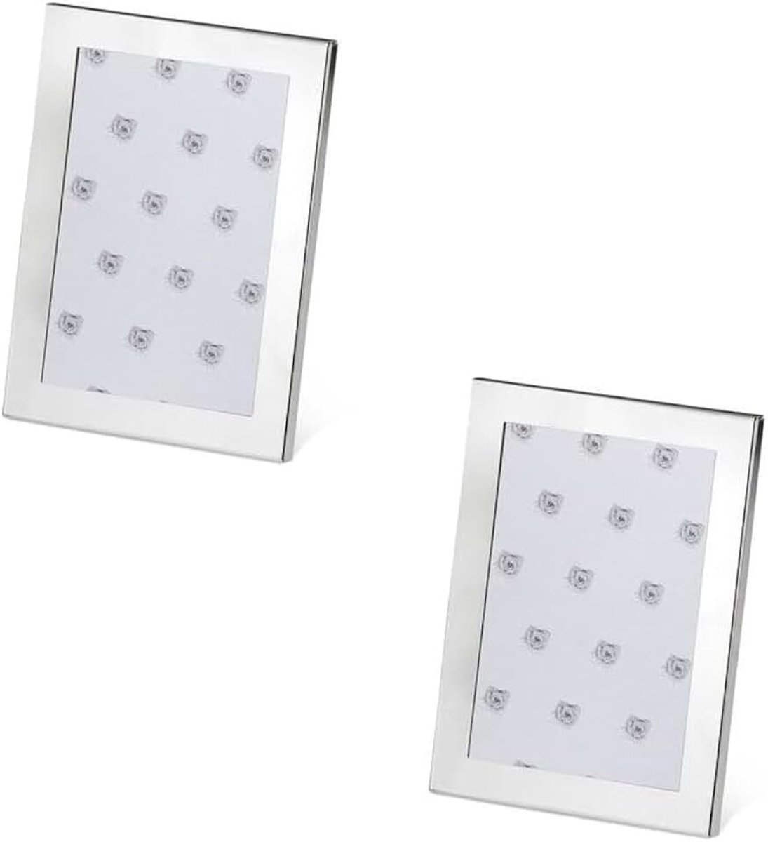 Set van 2 fotolijsten glad gepolijst geschikt voor foto's 9x13 cm, verzilverd aanslagvrij