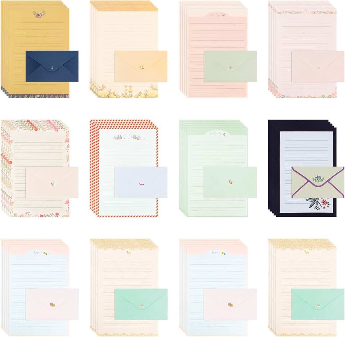 Briefpapier sets 72 vellen briefpapier en 36 enveloppen, creatieve brief envelop papier, briefpapier envelop set voor huwelijksfeesten uitnodigingen geschenken