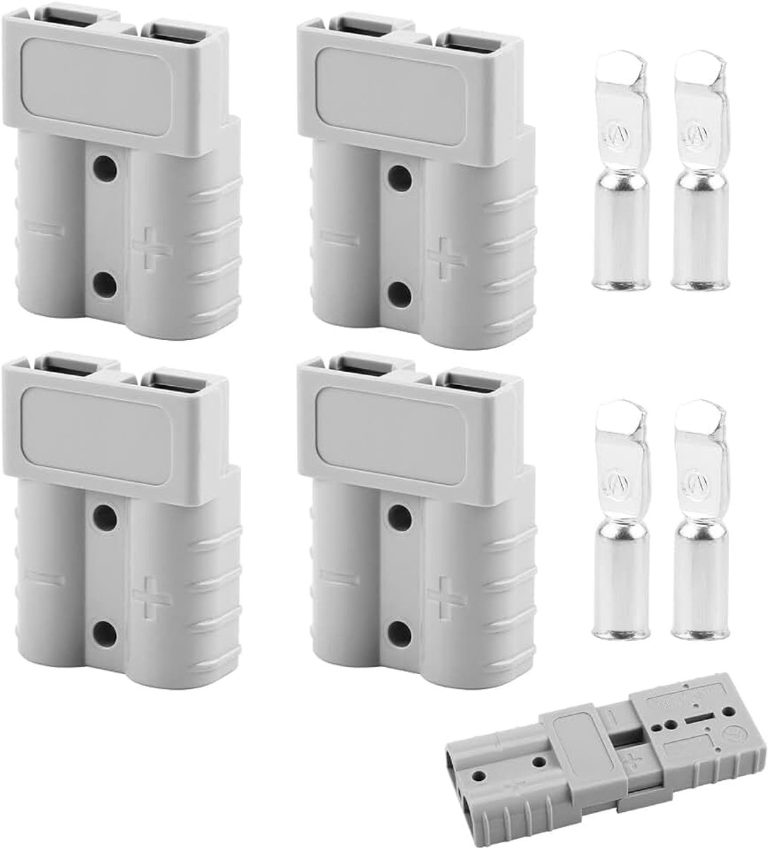 Batterijaansluitstekker - 600 V snelverbindingsstekker voor batterijen, voor auto, camper, caravan, motorfiets, boot en zonne-installaties, inclusief 8 aansluitpennen