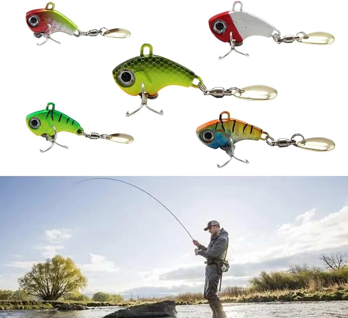Jig Spinner (5 stuks) - 5g/7g/10g/14g/20g, Metaal, 5 Farben, Ideaal voor Bass, Forel, Barracuda & Zeevis