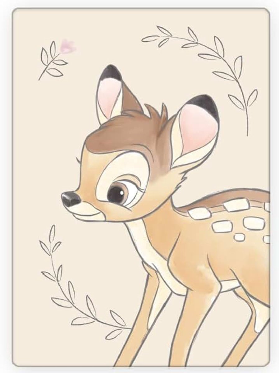 Bambi Kinderdeken voor kinderen, 100% polyester, zacht en gezellig, 100 x 140 cm, Disney Character Design
