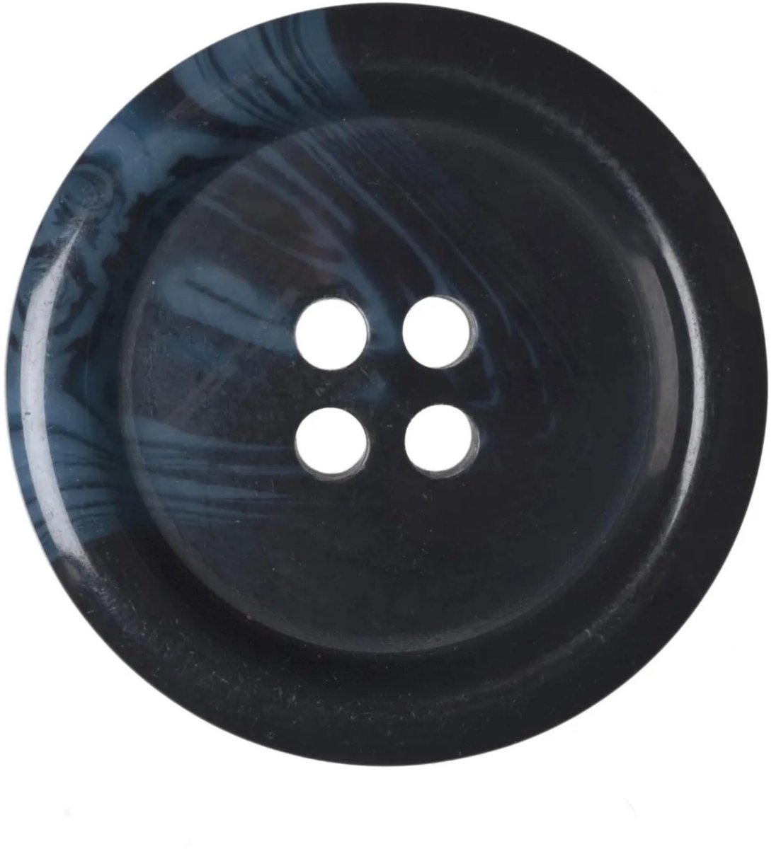 6-pack Navy 25 mm ronde nephoorn kunststof knopen met 4 gaten – Ideaal voor jassen, vesten, cardigans (40L)
