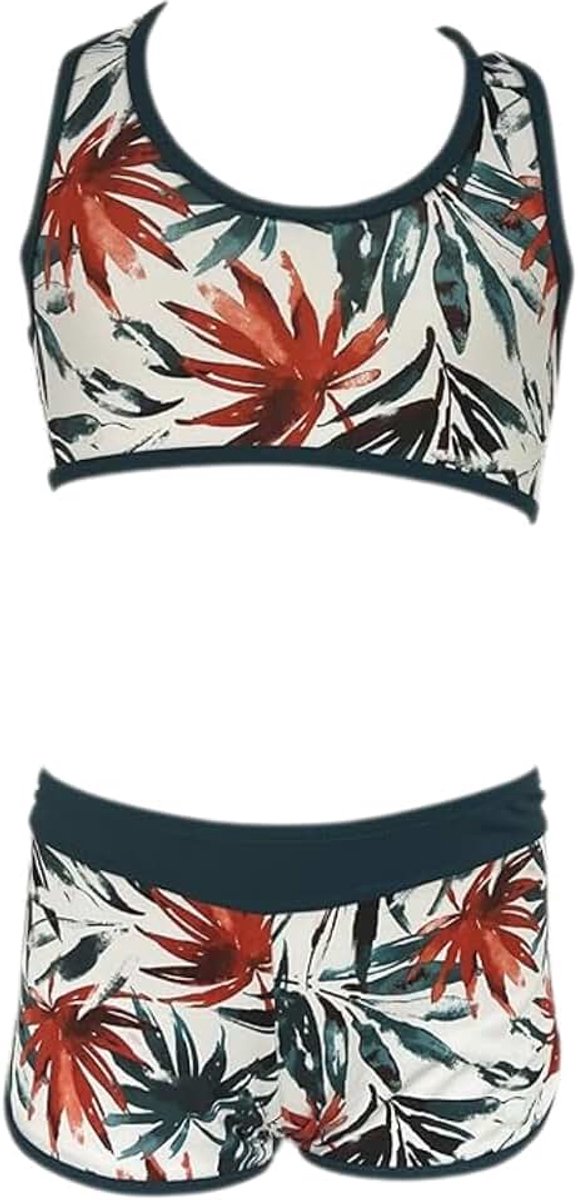 Badpak voor meisjes, bloemenpatroon, X9099, C01, T14A, Meerkleurig, 14-16 Jaren