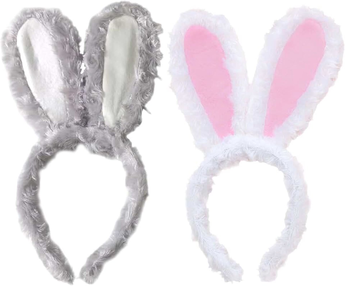 Konijnenoren, paashaas kostuum, cosplay accessoires volwassenen kinderen, set hoofdband konijnenoren pluche voor kostuum dames heren meisjes