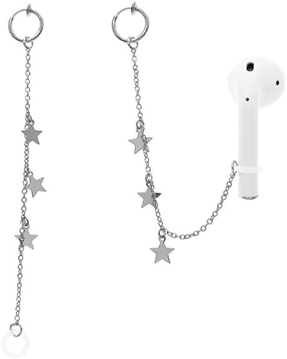 Voor Airpods 2 Anti Loss Oorbellen Beschermende Oorhaken Oortelefoon Accessoires Unisex Anti-Lost Ear Clip voor Airpods Pro Oorhaken (3starSilver)