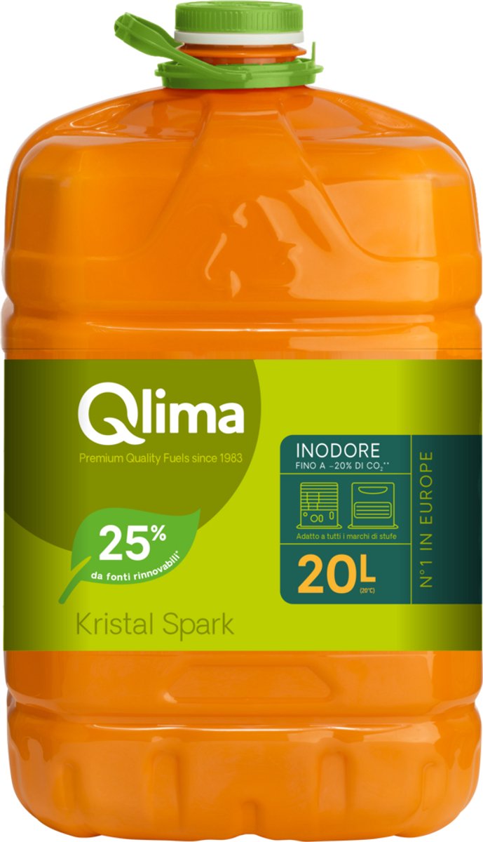 Qlima Kristal Spark 20L Petroleum | Brandstof met 25% Hernieuwbare Grondstoffen