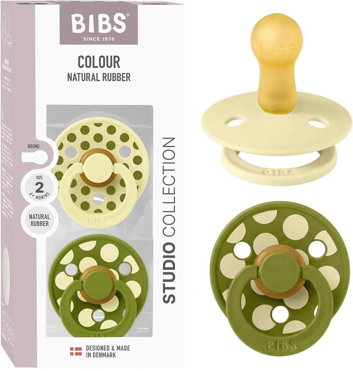 BIBS Colour Fopspeen - 6-18 mnd - 2-pack - Rond - Luna/Wasabi