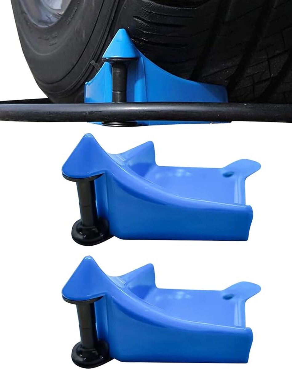 Slanggeleider, autowasslang van kunststof, autoverzorgings- en reinigingsgereedschap, voorkomt dat de slang onder de band wordt geklemd, geschikt voor alle wieltypen (blauw, 2-pack)