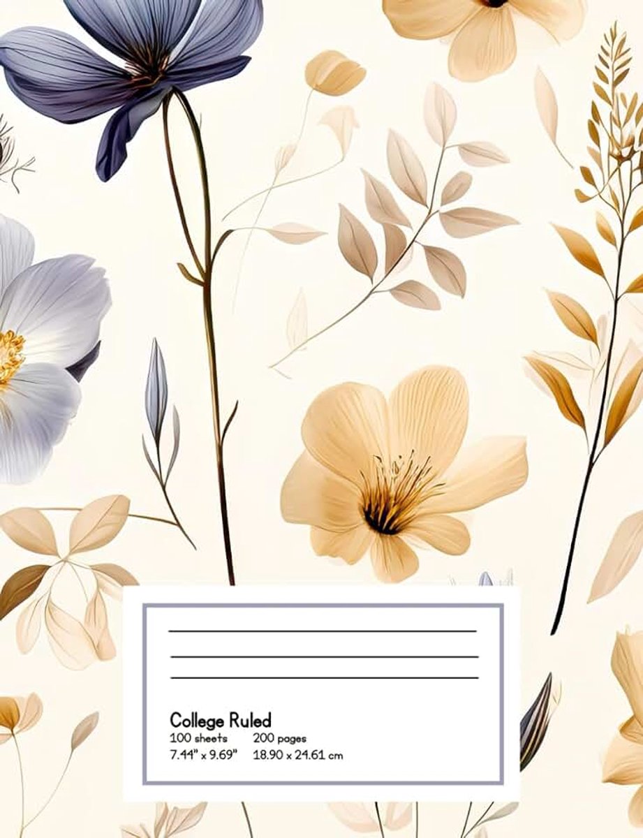 Pressed Flowers Composition Notebook: Lined Pages for Writing, Planning, and Creative Notes