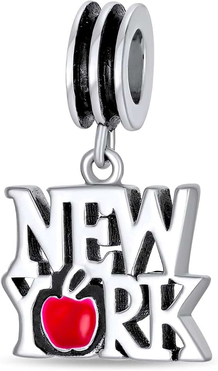 Hou van New York rood hart reizen Dangle bedeltje voor vrouwen voor tiener sterling zilver past Europese armband