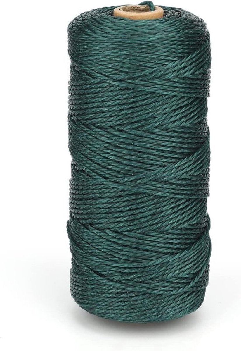 Allecto Plus - Nylon koord 2mm groen, 130m lang - Tuinkoord, knutselkoord - Weerbestendig en scheurvast - Voor tuinieren, planten ondersteunen, camping, handwerk - Multifunctioneel materiaal
