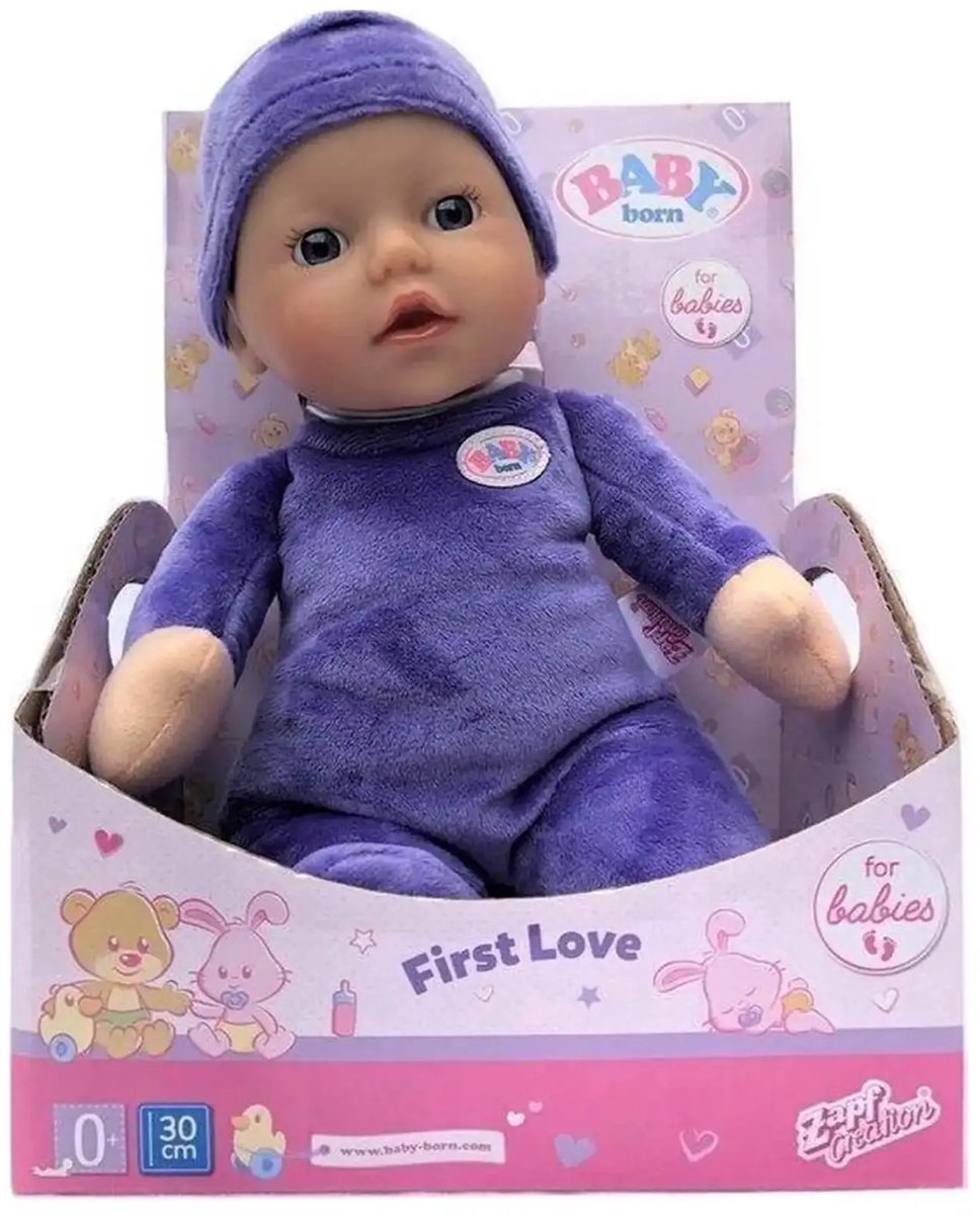 Baby Born First Love paarse pop - 30 cm - Super Zacht - 0 maanden