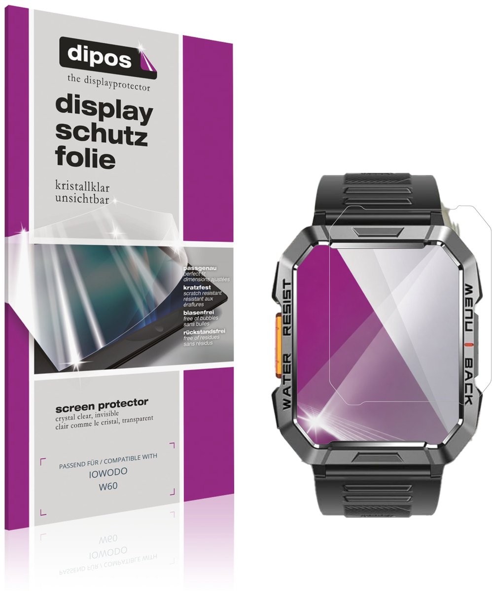 dipos – 6x Beschermfolie geschikt voor IOWODO W60 | Krasbestendige & heldere Screenprotector Ultra-Thin