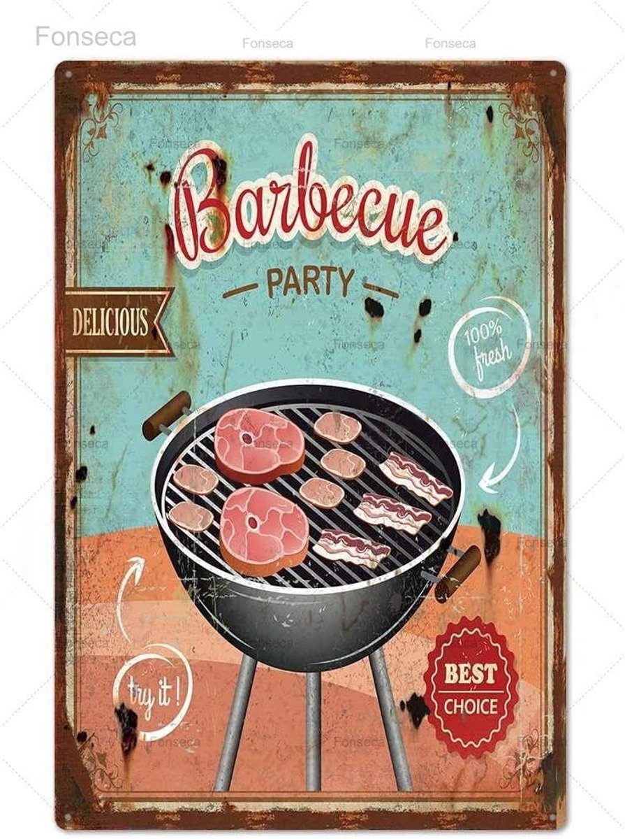 Bord Metalen Tin Bord Plaque Metalen Muur Decor Voor Barbecue Bar Pub Keuken Party Zone Vintage Metalen Borden Ijzer schilderen 20x30cm HY2064