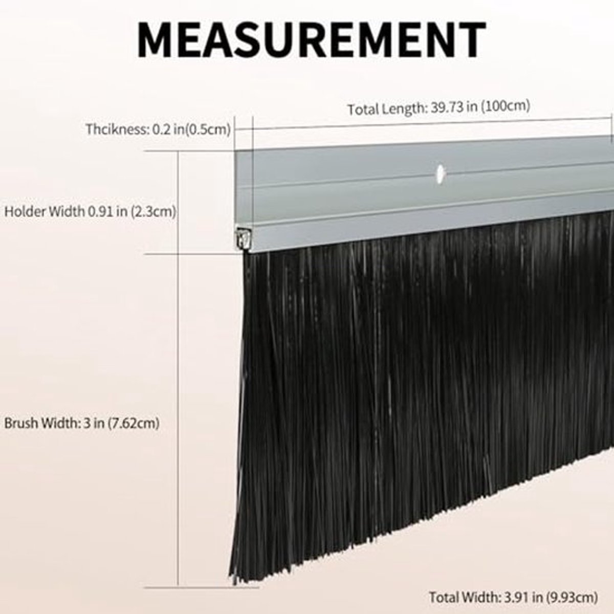 Deurborstelset 90 cm - Oprolbare Deurbescherming met Afdichting en Eenvoudige Montage