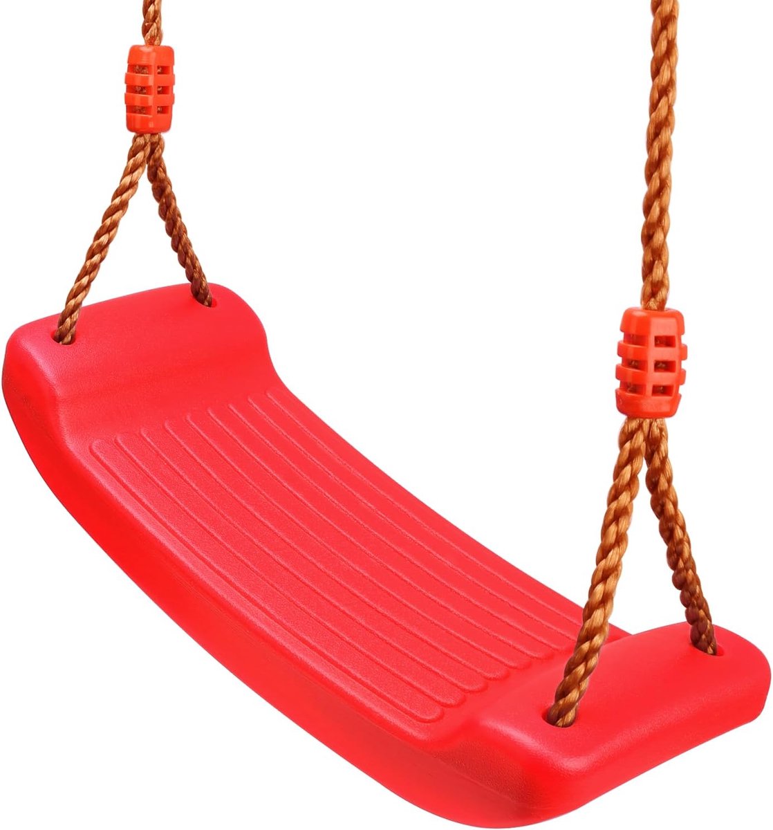 Kinderschommel, schommelbank, schommelplank, plankschommel voor kinderen, voor binnen en buiten, in hoogte verstelbaar, antislip, kunststof (rood)