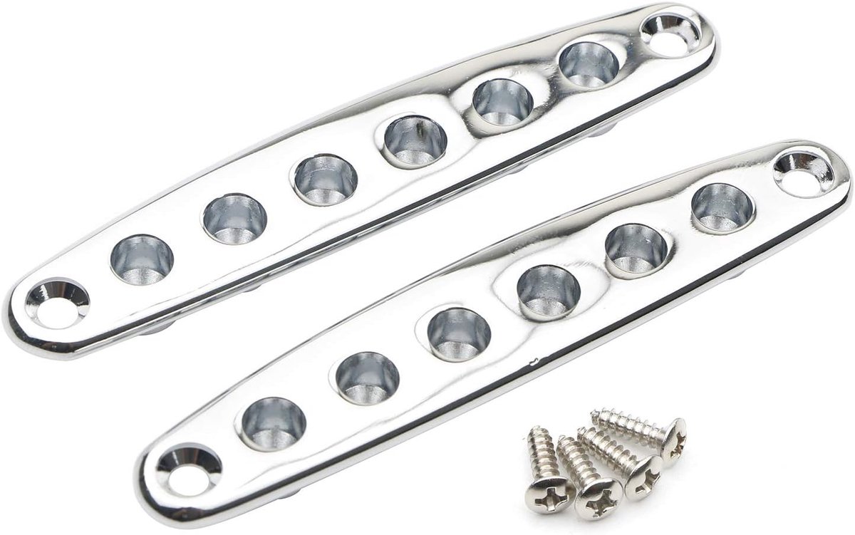 Montage Ferrules, Gitaar String Door Body Ferrule, Gitaar String Bus Door Plaat Gitaar Onderdelen Vervanging Accessoires Voor Basgitaar Chroom (2 stuks)