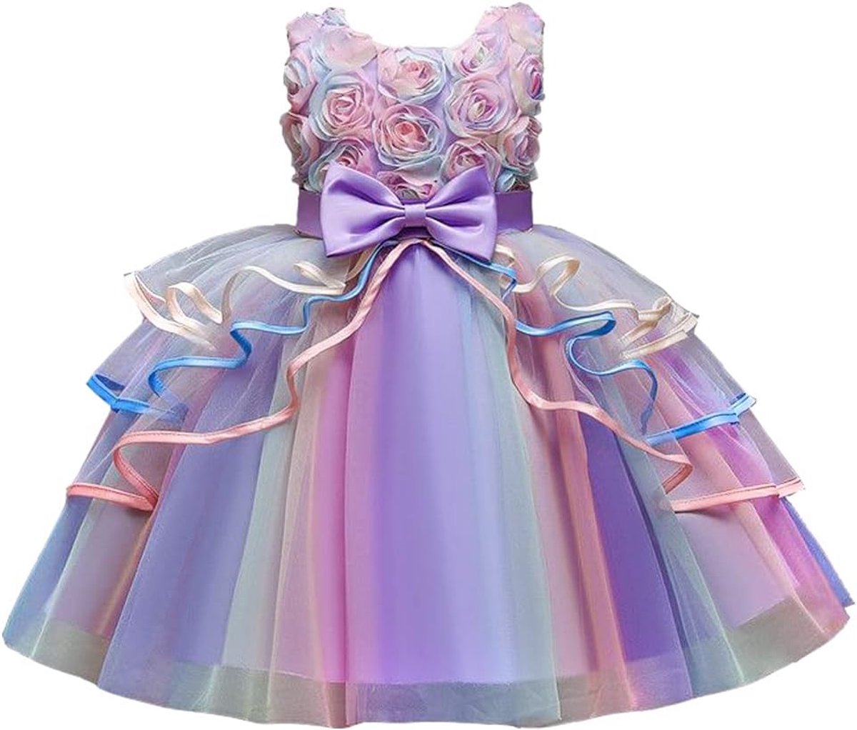 Meisjesjurk prinses lange jurk tule pailletten bloem meisjes feestjurk bruiloft bruidsmeisje jurk jurken voor kind