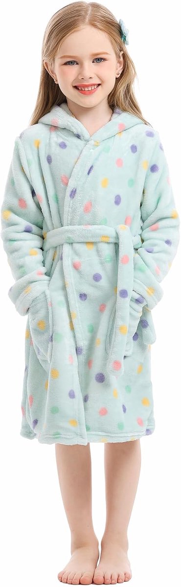 Baby koraal fleece met capuchon ochtendjas badjas jongens meisjes peuters pyjama nachtkleding