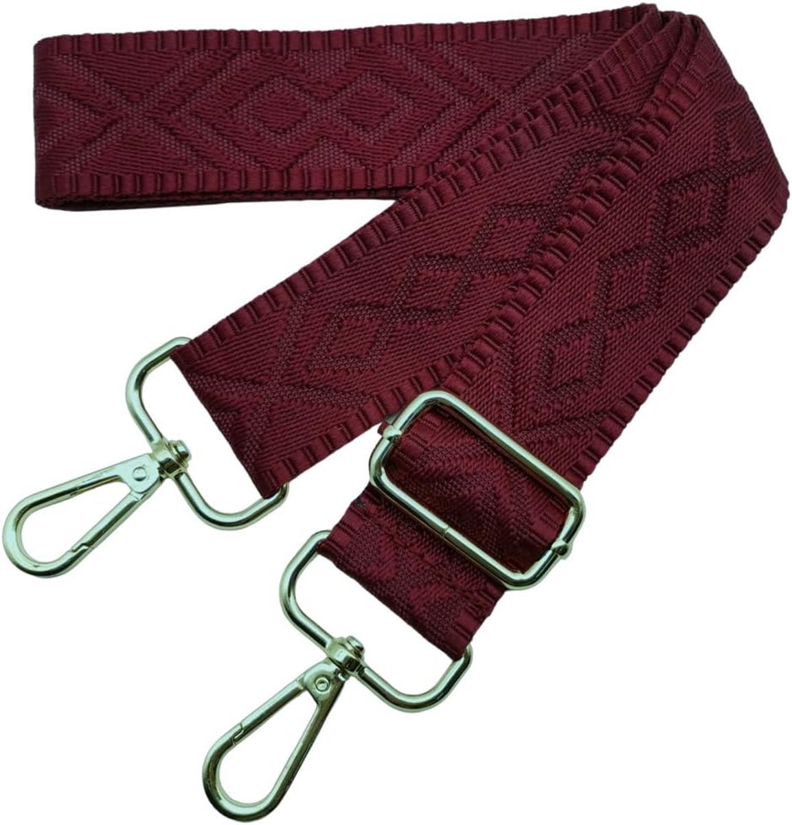 Schouderriem voor tas, brede riem, 3,8 cm, verstelbare schouderriem, verwisselbare handtas met gouden gesp, voor dames, doe-het-zelf, schouderriem, accessoires (wijnrood) 15