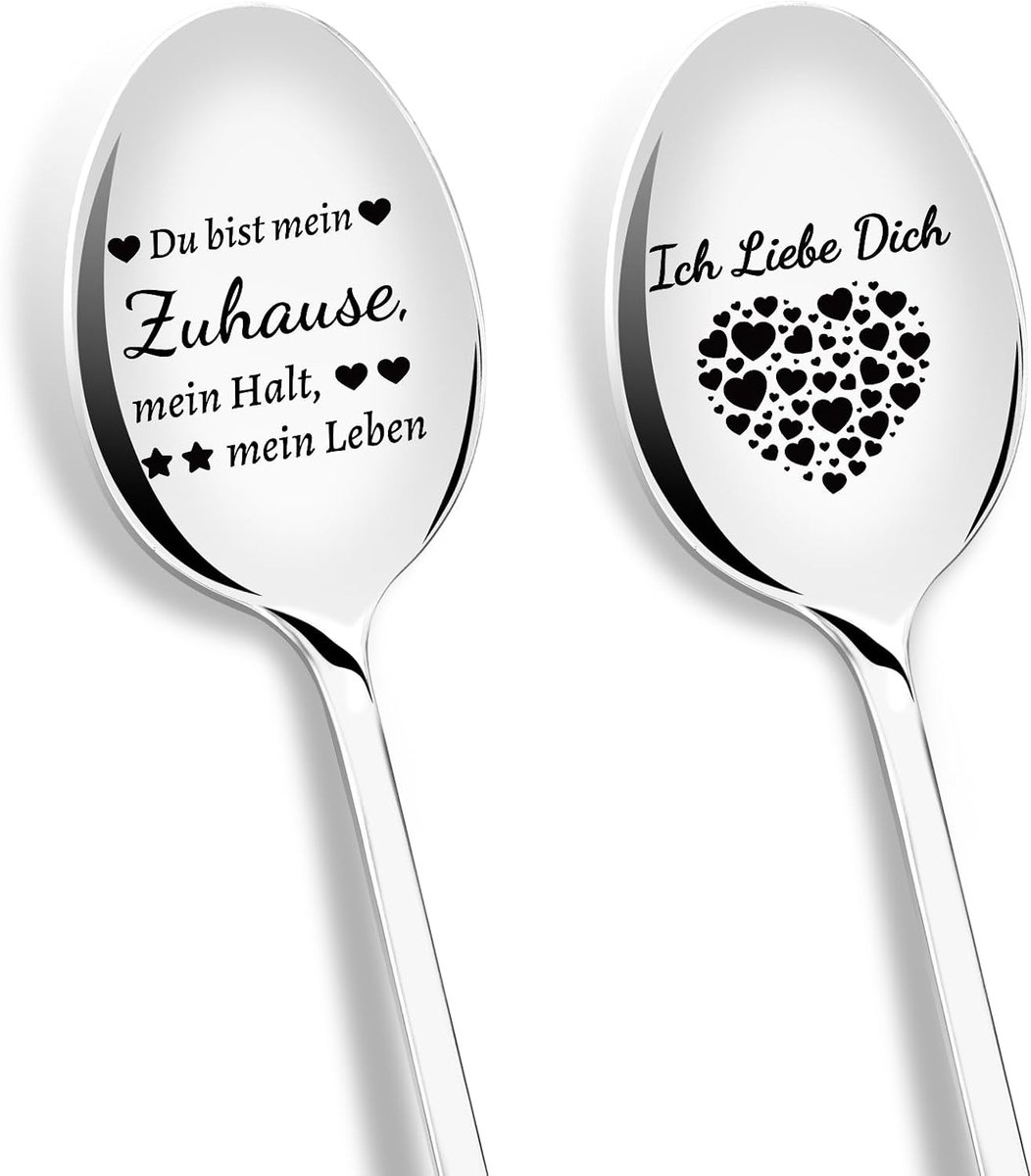 Hou van jou Geschenken voor mannen, set van 2 koffielepels met gravure Je bent mijn thuis, mijn steun, mijn leven, Romantisch huwelijksgeschenk Verjaardag Jubileum Cadeau voor vrouwen