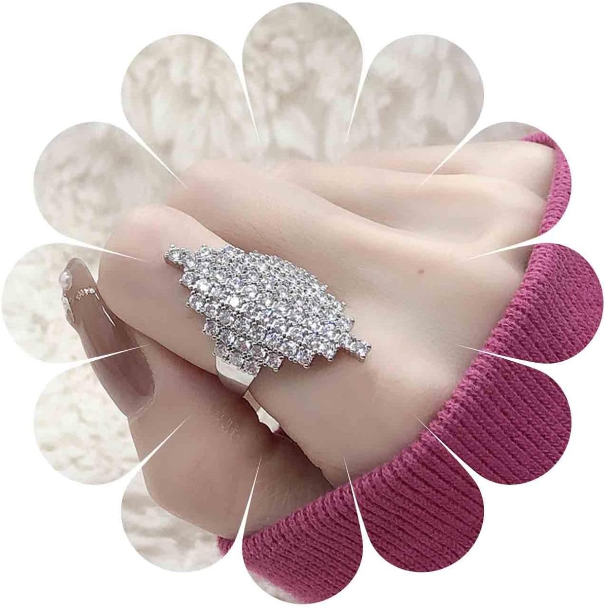 Ringen Cz Armor Ringen Goud Strass Ring Cz Punk Tussenring Verstelbare Dikke Handsieraden Voor Vrouwen (Goud)