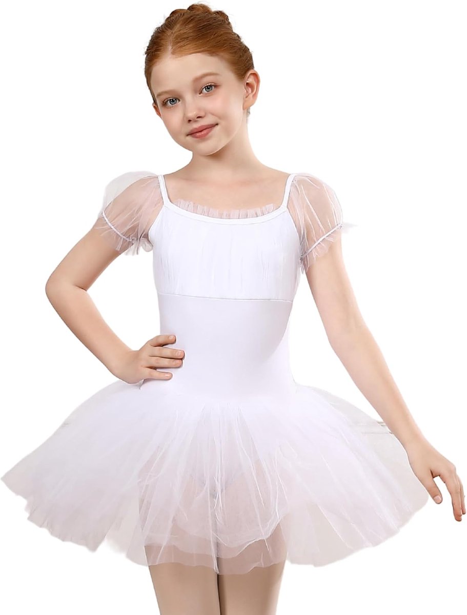 Klassieke dans voor meisjes met korte mouwen, balletjurk voor meisjes