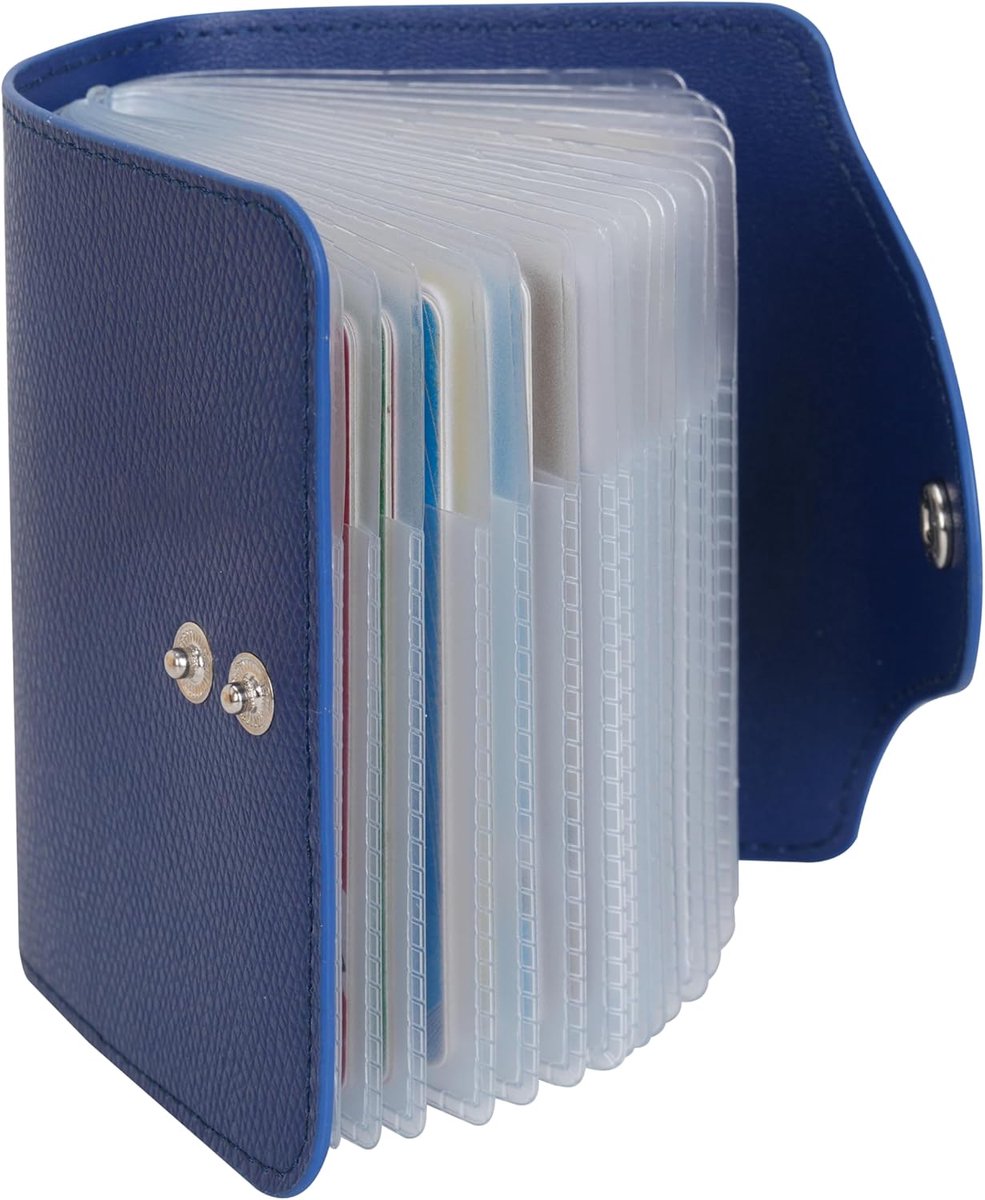 Creditcardhouder voor dames en heren, kaartenetui - 40 kaarten, blauw, Eén maat, creditcardhoezen