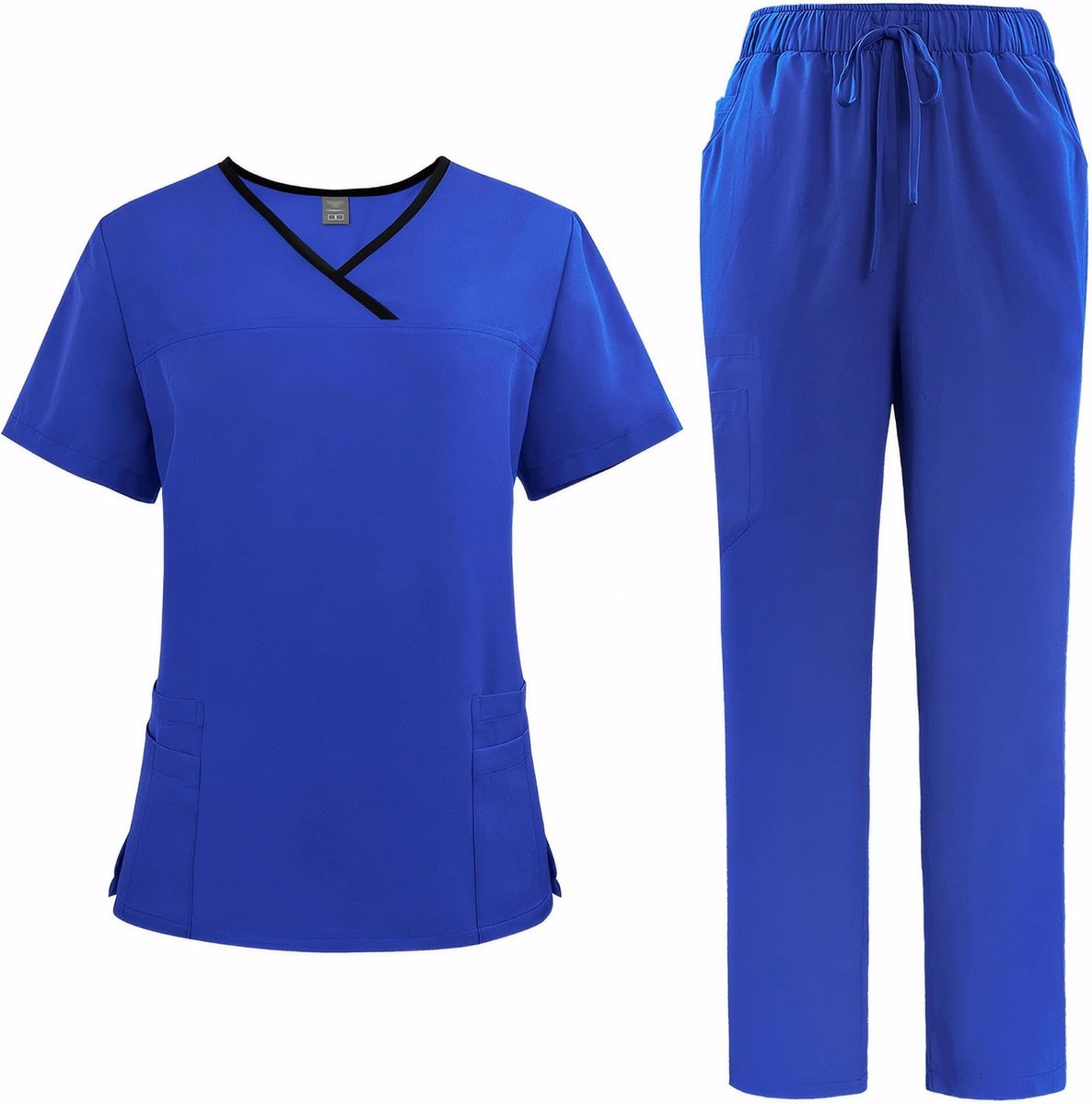 Set Unisex Medische Uniform Set Polyester Ademend Sneldrogend Anti Pilling Werkkleding met 4 Pocket Top Stretch Broek DK51