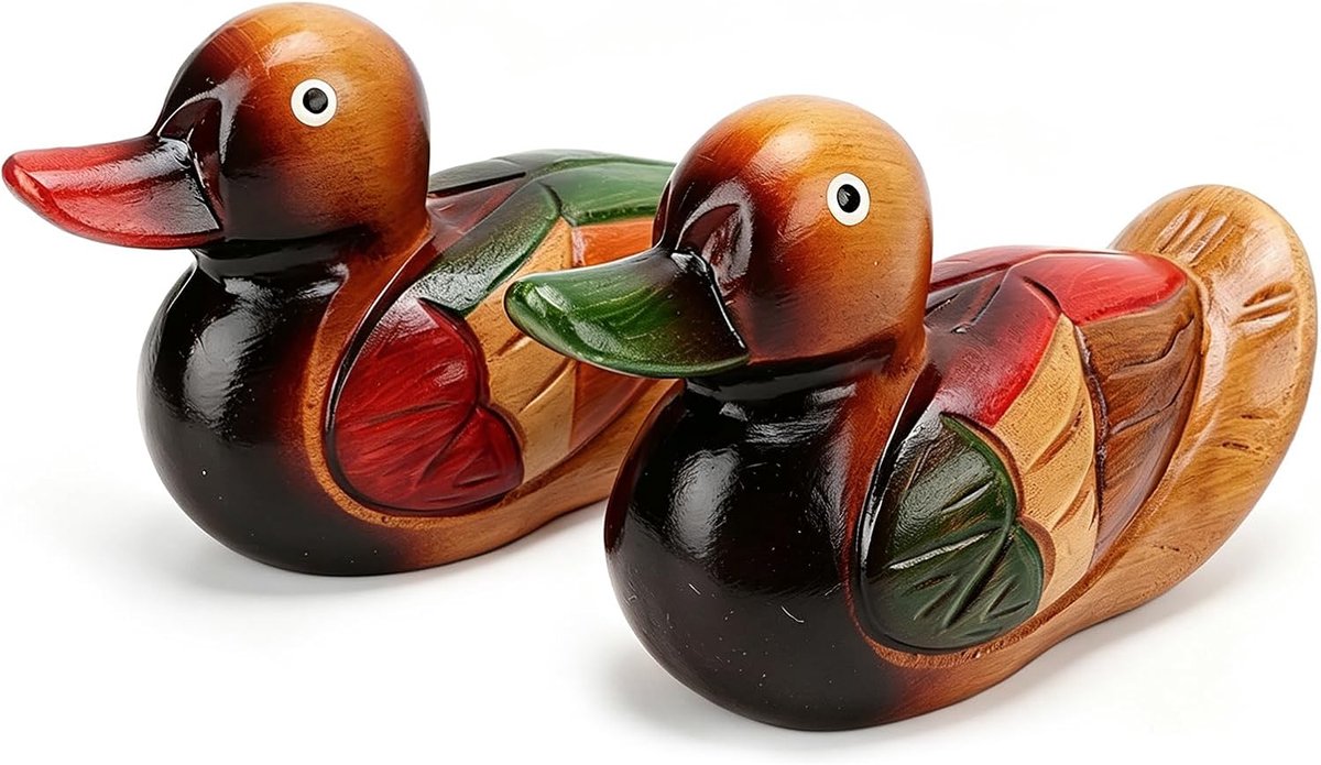 Beelden, handgeschilderde houten mandarijnen kleurrijk verhandelde eenden -figuren voor de decoratie van doe-het-zelvers