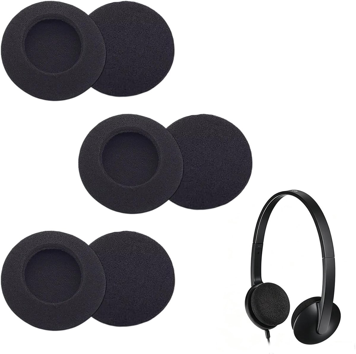 Oorkussens voor EPOS PC 8 USB-hoofdtelefoon, schuimrubberen vervangende pads voor hoofdtelefoon met microfoon, geschikt voor PC 2/3/5 chatkoptelefoon