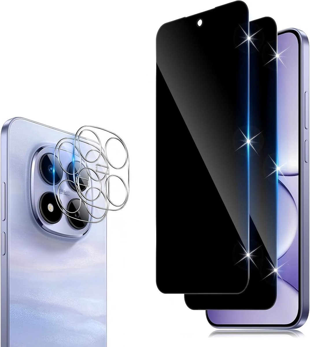 Screen Protector voor Redmi Note 15 Pro 5G, 2 stuks pantserbescherming glasfolie met 2 stuks camerabescherming, Beschermglas Anti-kras, Gerhard Glas 9H