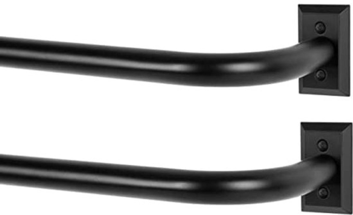 Verstelbare Zwarte Gordijnstaven Set voor Ramen 122-213,4 cm