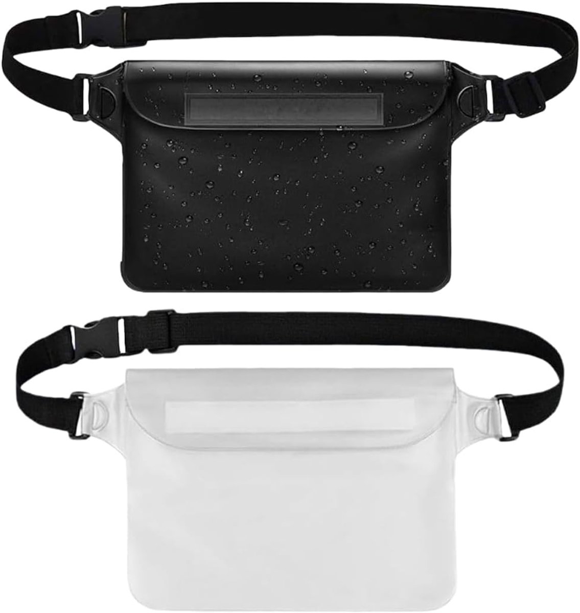 2 waterdichte riemzakken voor mobiele telefoon, waterdichte tas met verstelbare riem, compatibel met touchscreen, voor strand en watersport, 22 x 15 cm