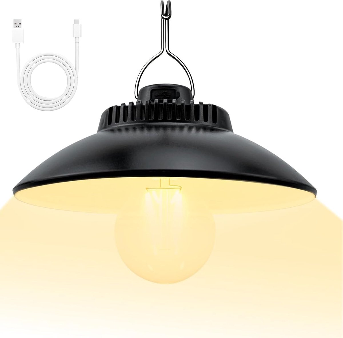 USB-oplaadbaar, campinglamp, retro campinglantaarn, IPX4 waterdicht, campinglamp, oplaadbaar, voor tuin, garage, paviljoen, balkon, terras, warmwit