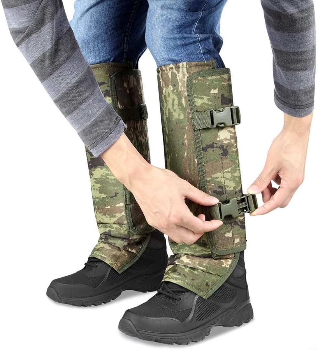 Beenkappen met slangenbescherming - verstelbare Oxford-stof beenbeschermers voor wandelen, jagen en jungle trekking (groen)