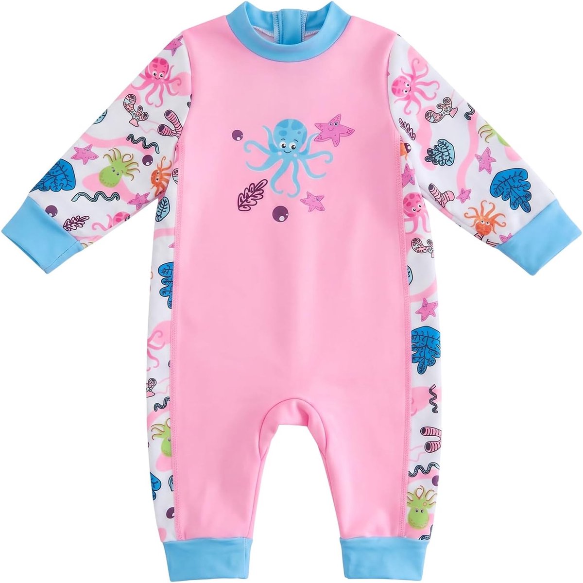 Neopreenpak voor baby's van 0-3 jaar, thermisch badpak met fleecevoering en UPF 50+ uv-bescherming, warm houdend eendelig badpak voor zwembad, zwemlessen, strand