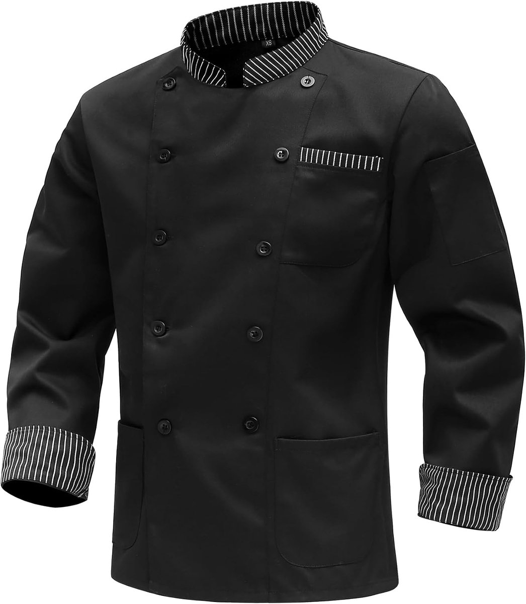 Jas voor Mannen Lange Mouw Chef Jas Mens Professionele Chef Uniform Restaurant Werk Uniform met Knopen Hotel Keuken Werkkleding